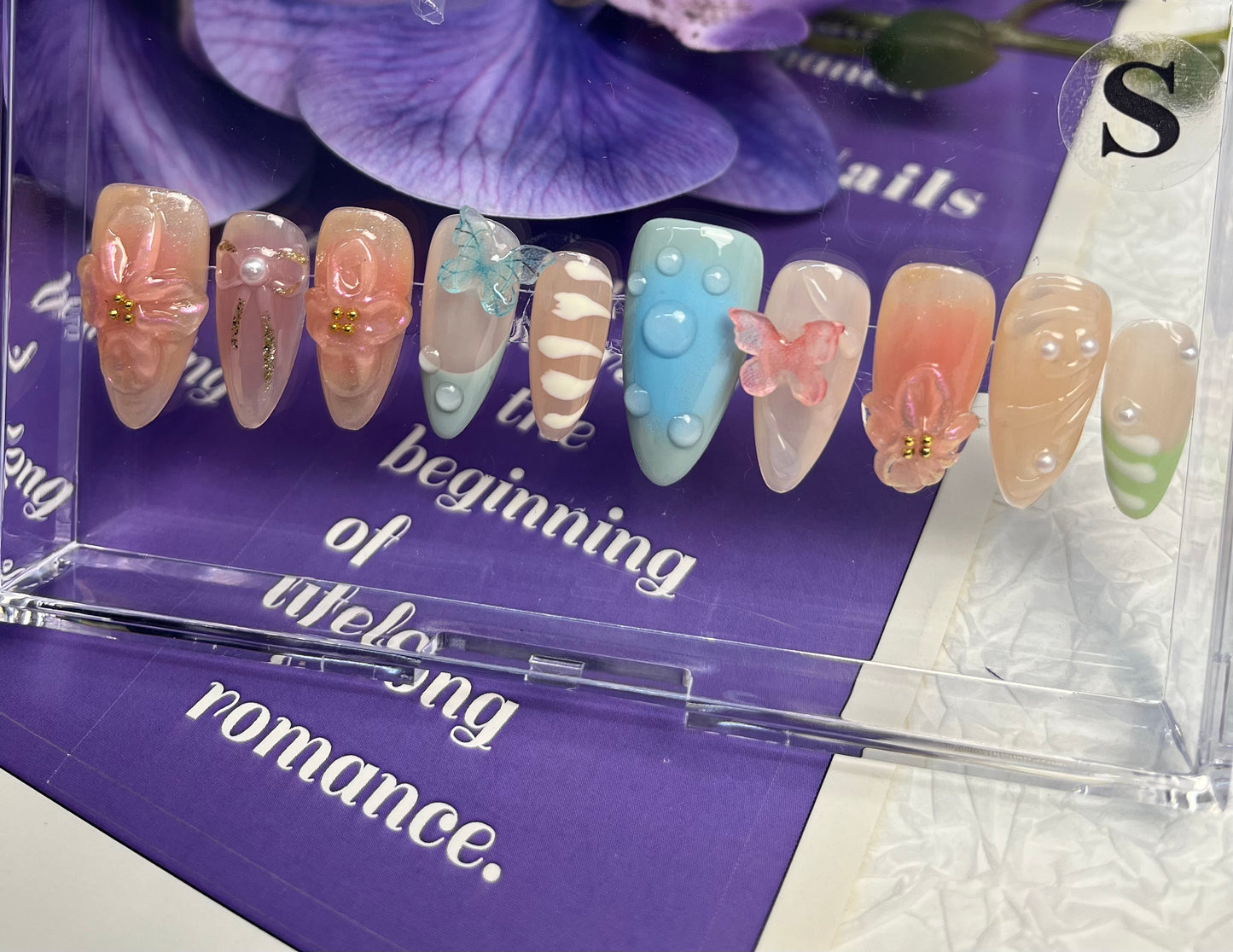 Pink Butterfly - Press On Nails