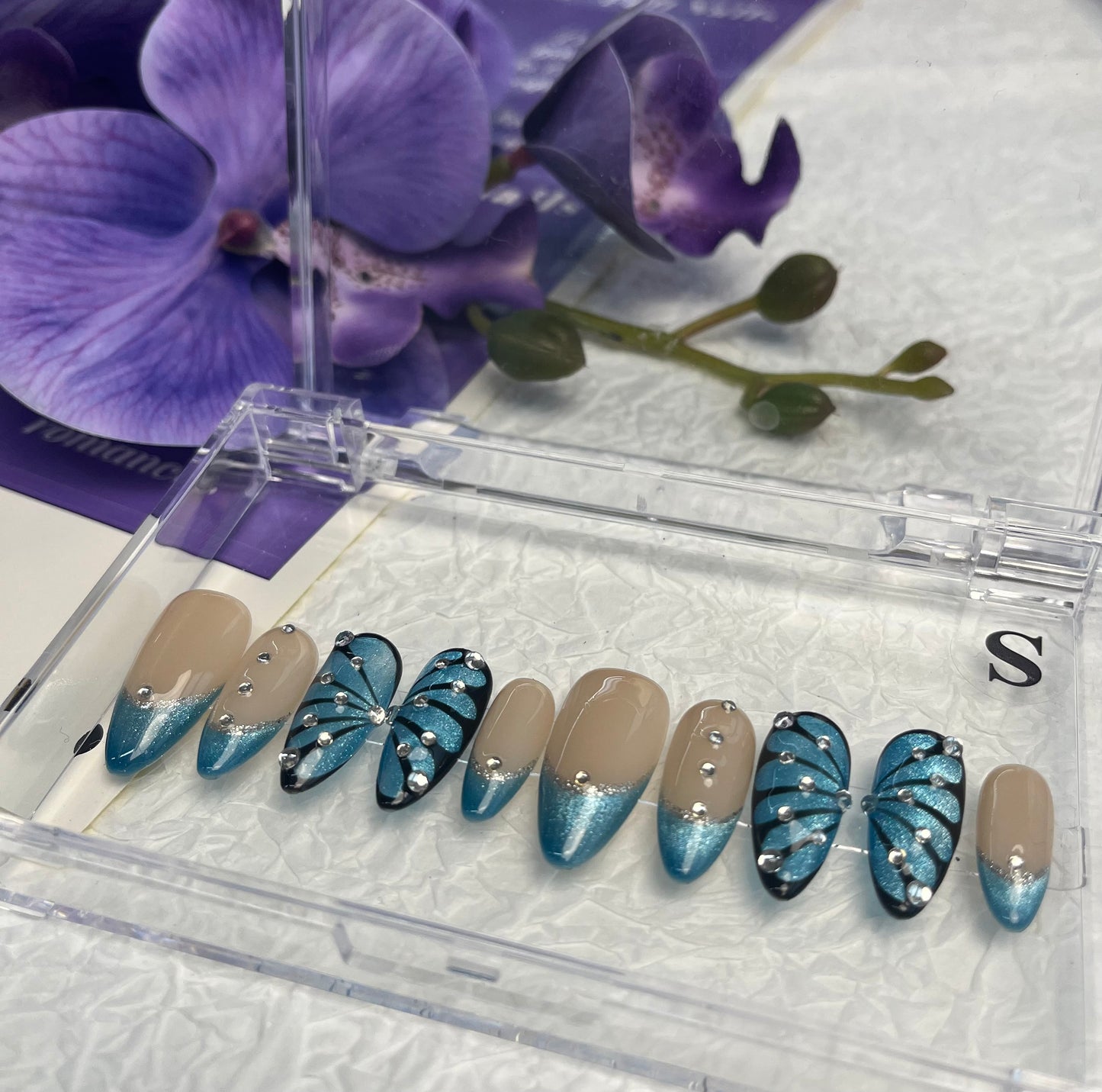 Blue Butterfly - Press On Nails