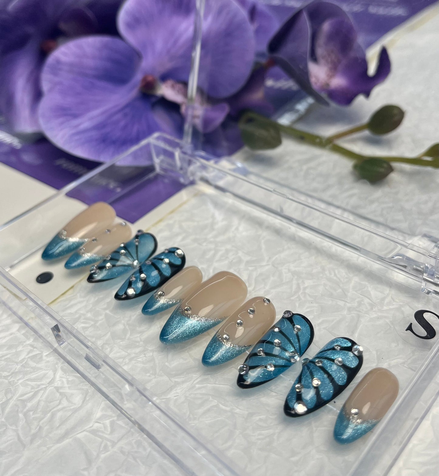 Blue Butterfly - Press On Nails